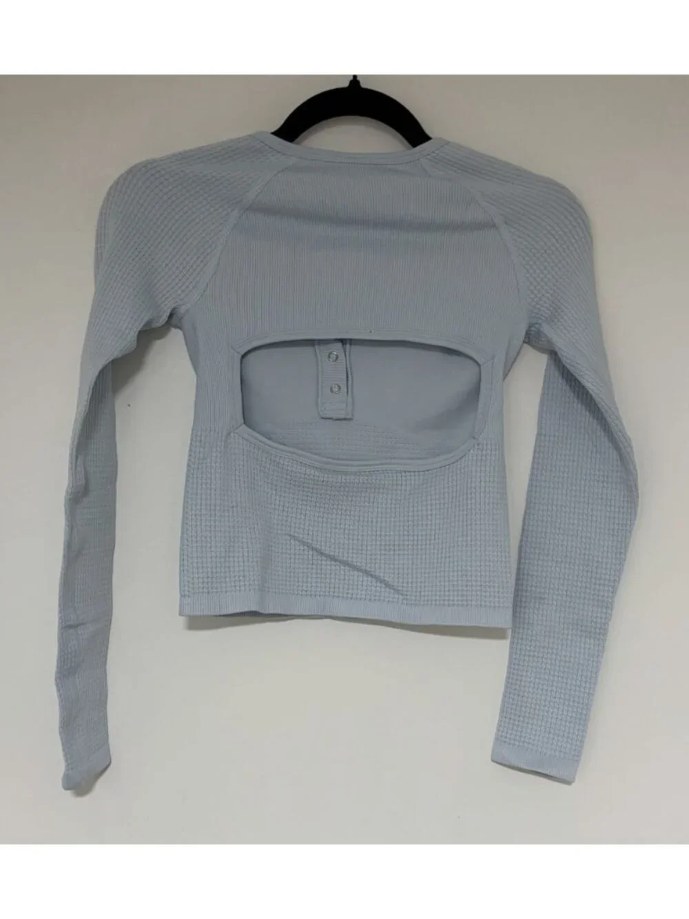 Free People Long Sleeve Bali Out Artic Snow Crop Top Size XS/S New